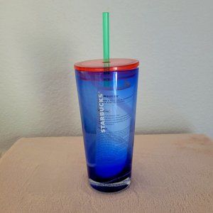 Grande Blue Glass Starbucks Cold Cup